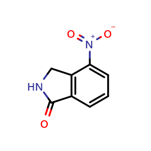 Chemical structure of 4-nitro-2,3-dihydro-1H-isoindol-1-one , CAS 366452-97-3, AChemBlock S75900