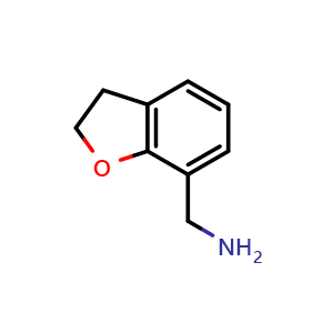Chemical structure of 2,3-dihydro-1-benzofuran-7-ylmethanamine , CAS 361393-65-9, AChemBlock S75918