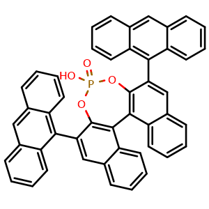 Chemical structure of 2,6-di(anthracen-9-yl)-4-hydroxydinaphtho[2,1-d:1',2'-f][1,3,2]dioxaphosphepine 4-oxide , CAS 361342-51-0, AChemBlock S75919