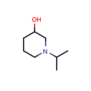 Chemical structure of 1-(propan-2-yl)piperidin-3-ol , CAS 3554-62-9, AChemBlock S75942