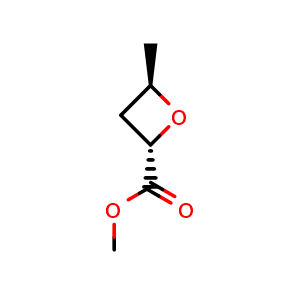 Chemical structure of methyl trans-4-methyloxetane-2-carboxylate , CAS 35520-17-3, AChemBlock S75943