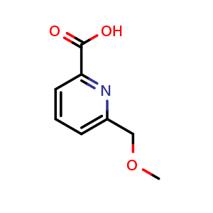 Chemical structure of 6-(methoxymethyl)pyridine-2-carboxylic acid , CAS 354517-76-3, AChemBlock S75951