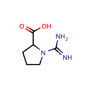 Chemical structure of 1-carbamimidoylpyrrolidine-2-carboxylic acid , CAS 35404-59-2, AChemBlock S75953