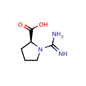 Chemical structure of (2S)-1-carbamimidoylpyrrolidine-2-carboxylic acid , CAS 35404-57-0, AChemBlock S75954