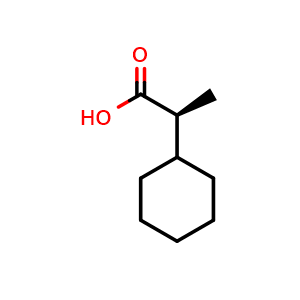 Chemical structure of (2S)-2-cyclohexylpropanoic acid , CAS 3527-63-7, AChemBlock S75958