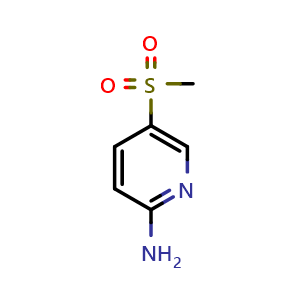 Chemical structure of 5-methanesulfonylpyridin-2-amine , CAS 35196-11-3, AChemBlock S75967