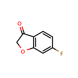 Chemical structure of 6-fluoro-2,3-dihydro-1-benzofuran-3-one , CAS 351528-80-8, AChemBlock S75968