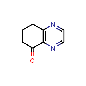 Chemical structure of 5,6,7,8-tetrahydroquinoxalin-5-one , CAS 35149-12-3, AChemBlock S75970