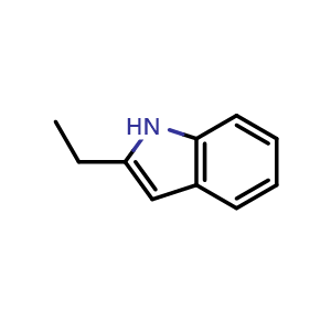 Chemical structure of 2-ethyl-1H-indole , CAS 3484-18-2, AChemBlock S75988