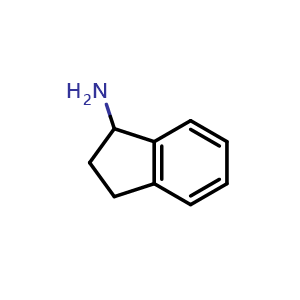 Chemical structure of indan-1-amine , CAS 34698-41-4, AChemBlock S75993