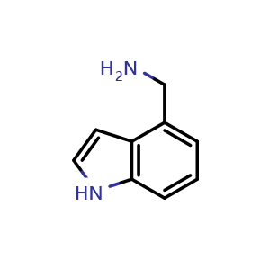 Chemical structure of 1H-indol-4-ylmethanamine , CAS 3468-18-6, AChemBlock S75995