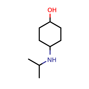 Chemical structure of 4-[(propan-2-yl)amino]cyclohexan-1-ol , CAS 343864-18-6, AChemBlock S76015
