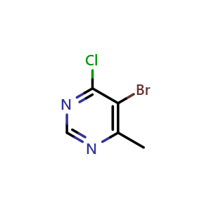 Chemical structure of 5-bromo-4-chloro-6-methylpyrimidine , CAS 3438-55-9, AChemBlock S76017