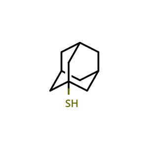 Chemical structure of adamantane-1-thiol , CAS 34301-54-7, AChemBlock S76024