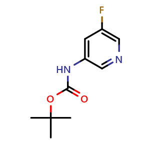 Chemical structure of tert-butyl N-(5-fluoropyridin-3-yl)carbamate , CAS 342603-20-7, AChemBlock S76025