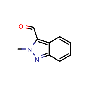 Chemical structure of 2-methyl-2H-indazole-3-carbaldehyde , CAS 34252-54-5, AChemBlock S76026