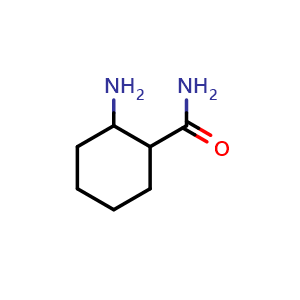Chemical structure of 2-aminocyclohexane-1-carboxamide , CAS 34126-95-9, AChemBlock S76031