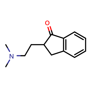 Chemical structure of 2-[2-(dimethylamino)ethyl]-2,3-dihydro-1H-inden-1-one , CAS 3409-21-0, AChemBlock S76034