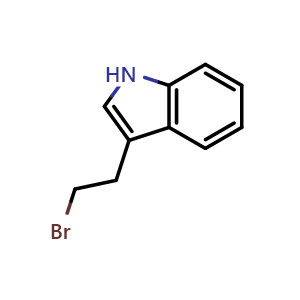 Chemical structure of 3-(2-bromoethyl)-1H-indole , CAS 3389-21-7, AChemBlock S76040
