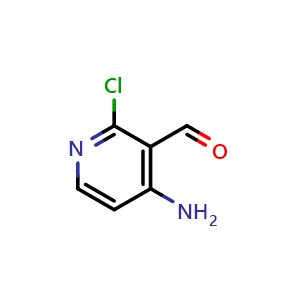 Chemical structure of 4-amino-2-chloropyridine-3-carbaldehyde , CAS 338452-92-9, AChemBlock S76042