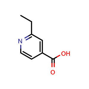 Chemical structure of 2-ethylpyridine-4-carboxylic acid , CAS 3376-96-3, AChemBlock S76045