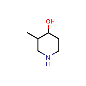 Chemical structure of 3-methylpiperidin-4-ol , CAS 33557-57-2, AChemBlock S76057