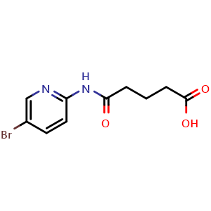 Chemical structure of 4-[(5-bromopyridin-2-yl)carbamoyl]butanoic acid , CAS 333304-99-7, AChemBlock S76065