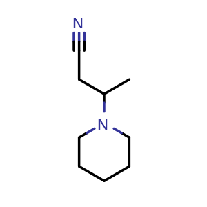 Chemical structure of 3-(piperidin-1-yl)butanenitrile , CAS 32813-37-9, AChemBlock S76093