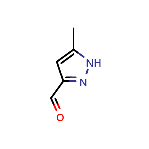 Chemical structure of 5-methyl-1H-pyrazole-3-carbaldehyde , CAS 3273-44-7, AChemBlock S76097