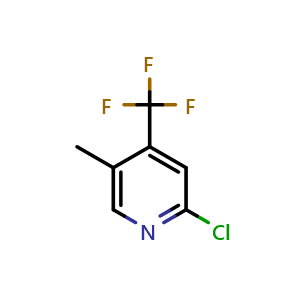 Chemical structure of 2-Chloro-5-methyl-4-(trifluoromethyl)pyridine , CAS 326894-70-6, AChemBlock S76101