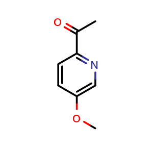 Chemical structure of 1-(5-methoxypyridin-2-yl)ethan-1-one , CAS 325796-84-7, AChemBlock S76104