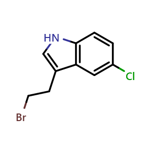 Chemical structure of 3-(2-Bromoethyl)-5-chloro-1h-indole , CAS 325773-39-5, AChemBlock S76105