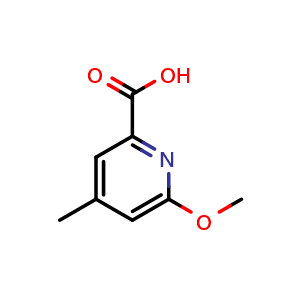 Chemical structure of 6-methoxy-4-methylpyridine-2-carboxylic acid , CAS 324028-98-0, AChemBlock S76112