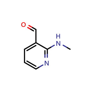 Chemical structure of 2-(methylamino)pyridine-3-carbaldehyde , CAS 32399-08-9, AChemBlock S76113