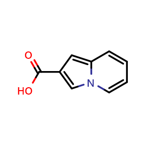 Chemical structure of indolizine-2-carboxylic acid , CAS 3189-48-8, AChemBlock S76129