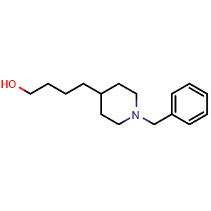 Chemical structure of 4-(1-benzyl-4-piperidyl)butan-1-ol , CAS 318508-02-0, AChemBlock S76132