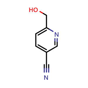 Chemical structure of 6-(hydroxymethyl)pyridine-3-carbonitrile , CAS 31795-61-6, AChemBlock S76135