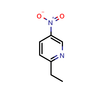 Chemical structure of 2-ethyl-5-nitro-pyridine , CAS 31557-73-0, AChemBlock S76150