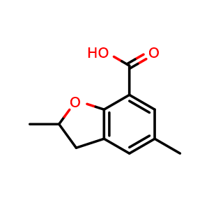 Chemical structure of 2,5-dimethyl-2,3-dihydro-1-benzofuran-7-carboxylic acid , CAS 31457-02-0, AChemBlock S76157