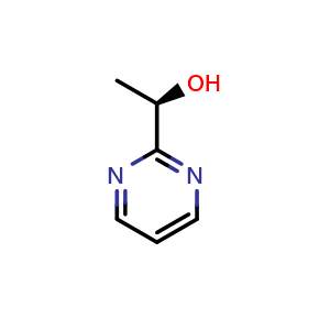 Chemical structure of (1R)-1-pyrimidin-2-ylethanol , CAS 31415-75-5, AChemBlock S76158