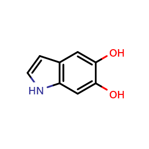 Chemical structure of 1H-indole-5,6-diol , CAS 3131-52-0, AChemBlock S76169