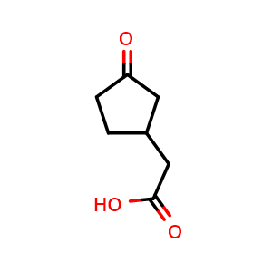Chemical structure of 2-(3-oxocyclopentyl)acetic acid , CAS 3128-05-0, AChemBlock S76172