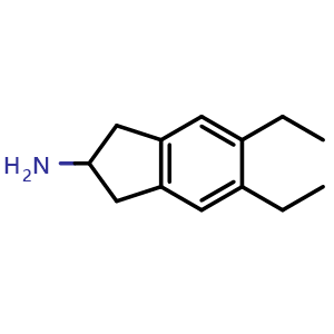 Chemical structure of 5,6-diethyl-2,3-dihydro-1H-inden-2-amine , CAS 312753-70-1, AChemBlock S76173