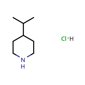 Chemical structure of 4-(propan-2-yl)piperidine hydrochloride , CAS 312689-67-1, AChemBlock S76175