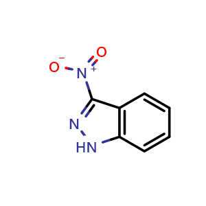 Chemical structure of 3-nitro-1H-indazole , CAS 31164-27-9, AChemBlock S76183