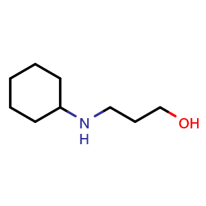Chemical structure of 3-(cyclohexylamino)propan-1-ol , CAS 31121-12-7, AChemBlock S76185