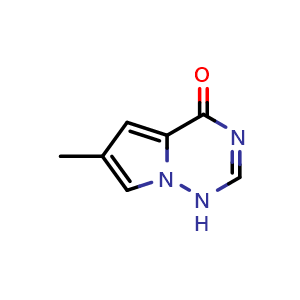 Chemical structure of 6-methyl-Pyrrolo[2,1-f][1,2,4]triazin-4(1H)-one , CAS 310430-81-0, AChemBlock S76193