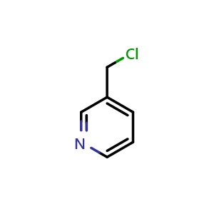 Chemical structure of 3-(chloromethyl)pyridine , CAS 3099-31-8, AChemBlock S76195