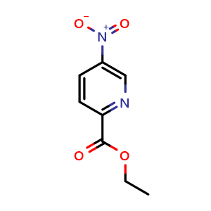Chemical structure of ethyl 5-nitropyridine-2-carboxylate , CAS 30563-98-5, AChemBlock S76205