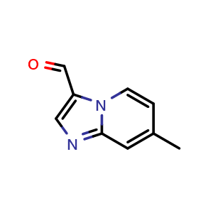 Chemical structure of 7-methylimidazo[1,2-a]pyridine-3-carbaldehyde , CAS 30384-94-2, AChemBlock S76214